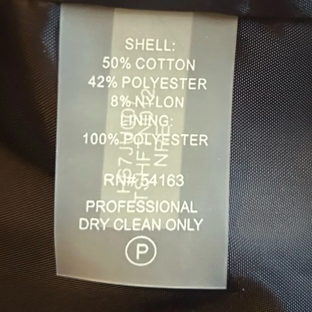 Tommy Hilfiger Womens Navy Zip Front Lined Tweed Jacket Blazer Size 10 - Image 7