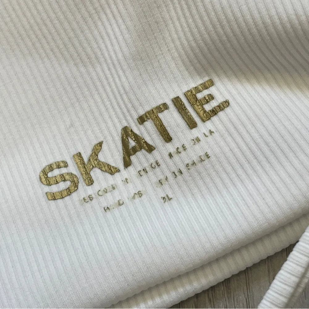 Skatie Bikini Top sarah ribbed racerback womens White (xlarge) swim beach summer - Image 4