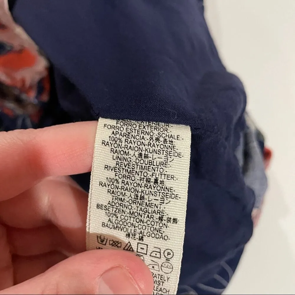 Free People All Eyes On‎ You Navy Blue & Pink Floral Mini Dress Size 2 - Image 7