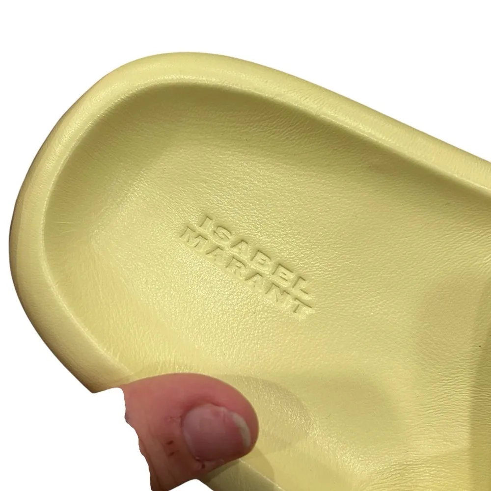 Isabel Marant Women's Niloo Flat Sandals Yellow 9.5 40.5 yellow green platform - Image 4