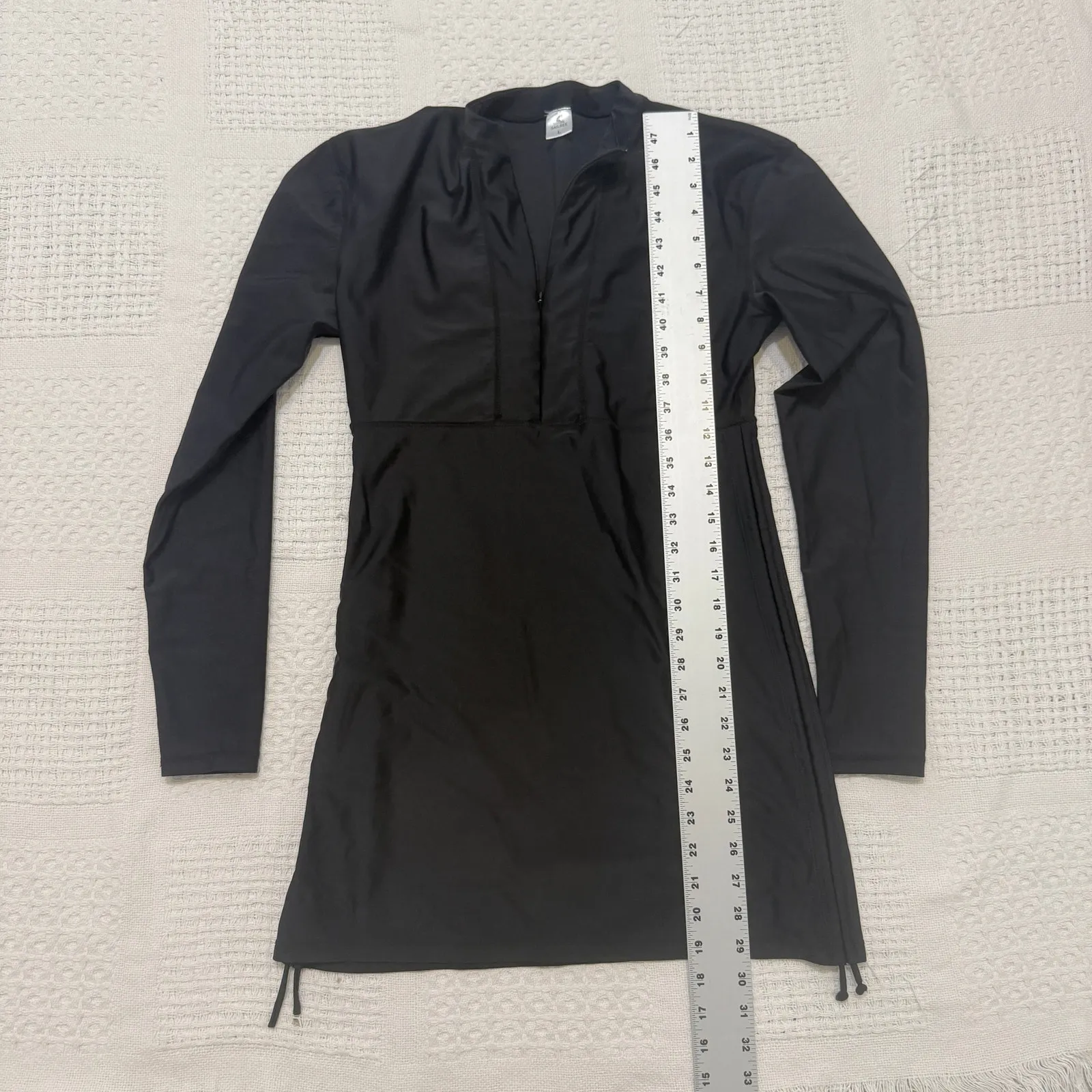 Sailbee large convertible ruched swim shirt dress SW 3144 Black - Image 2