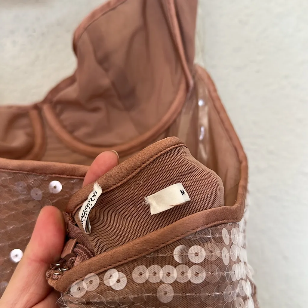 HOUSE OF CB 'Bonita' Cafe Au Lait Sequin‎ Maxi Dress NWOT size M - Image 7