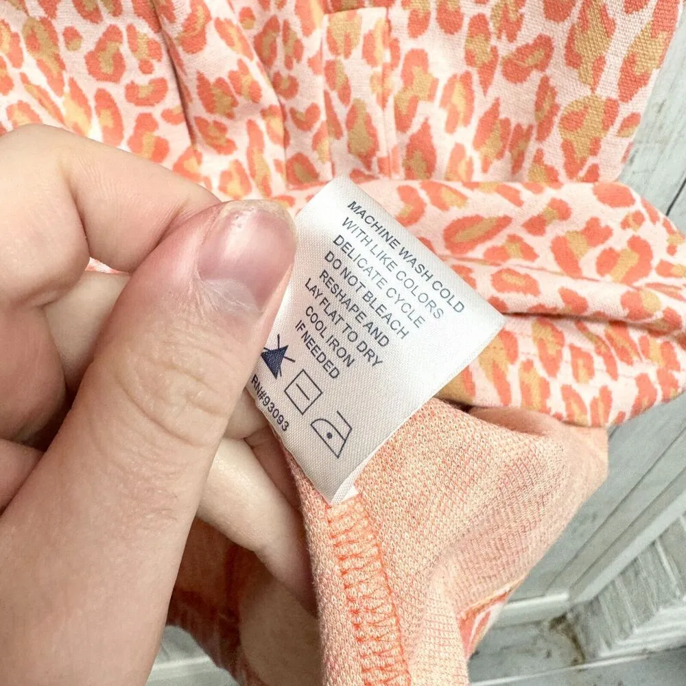 Tyler Boe Women XS Classic Kristin Knit Short Sleeve Animal Print Pockets Collar - Image 5