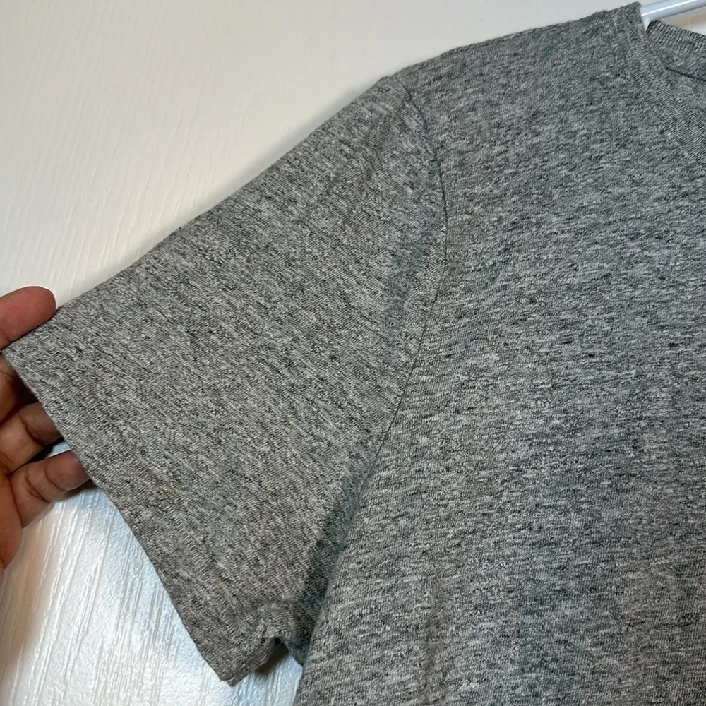 Women's J Crew Gray Peace Heart Embroidered Crew Neck Pullover Shirt Size Large - Image 3