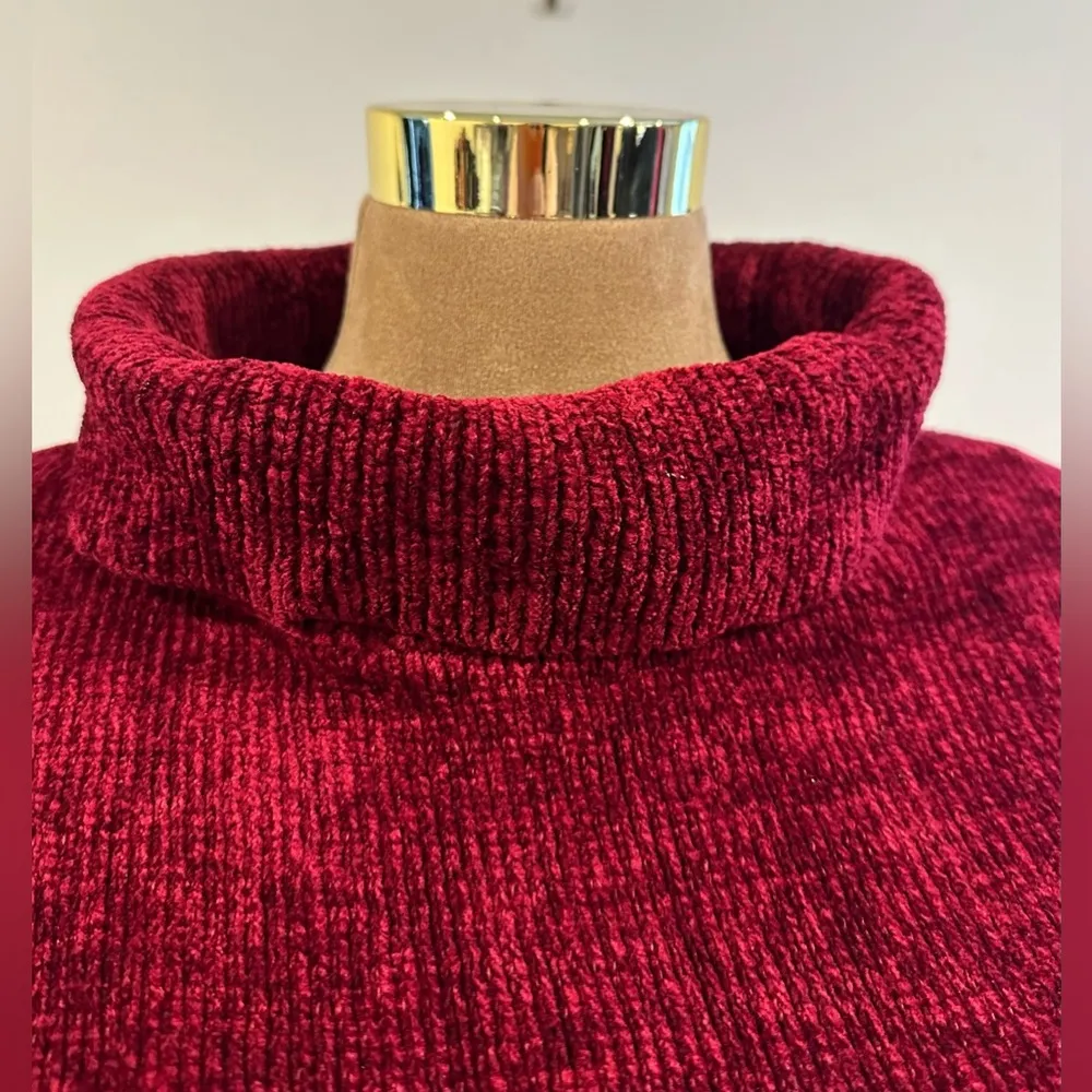 Sarah Arizona Crimson Red Knitted Turtleneck.Sweater.Comfy Sz XL. - Image 5