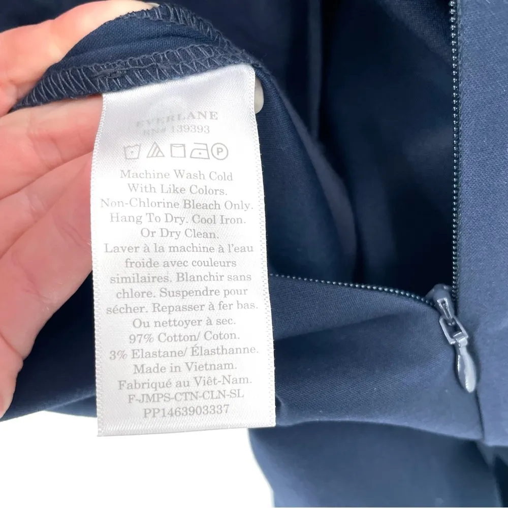 EVERLANE NWT The Structured Cotton Navy Business Casual Classic Pant Jumpsuit - Image 13