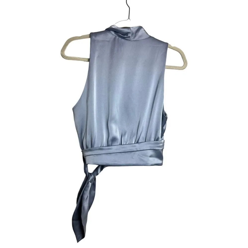 Nanushka Silo Wrap Sleeveless Top Sz. S Blue - Image 4