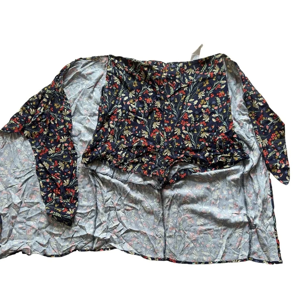 Zara Skort Skirt Short Front Knot Skirt Floral Knee Open Front Women's M Floral - Image 6