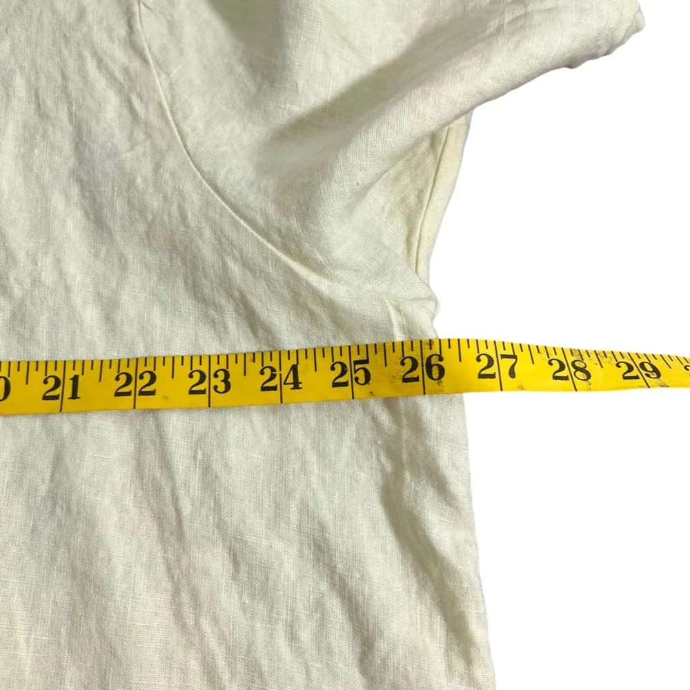 Flax NEW  100% Linen Cream Short Sleeve Top Oversized - Image 8