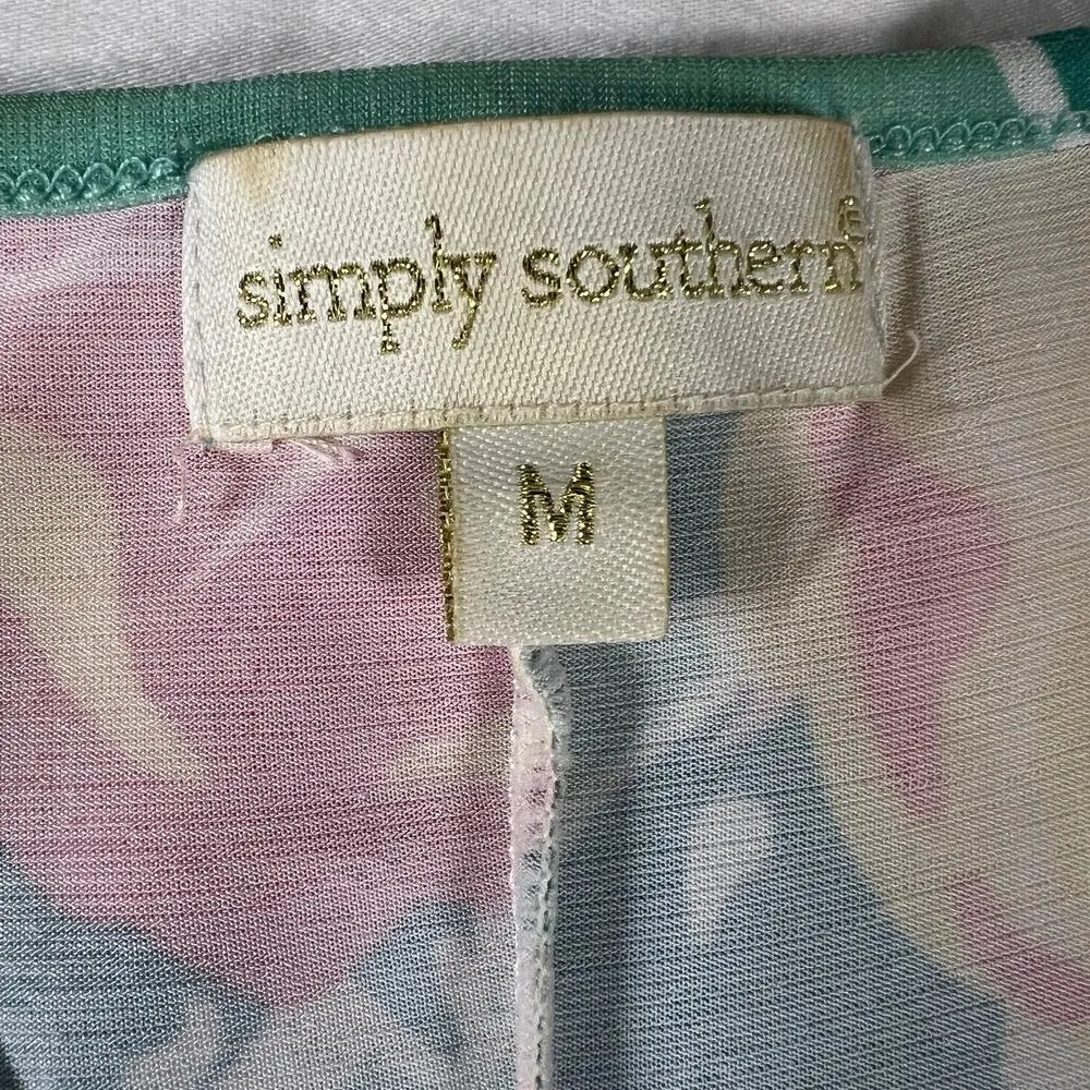 Simply Southern Tassel Beachy Topsail Dress Sea Turtles Pink Yellow Green Size M - Image 7