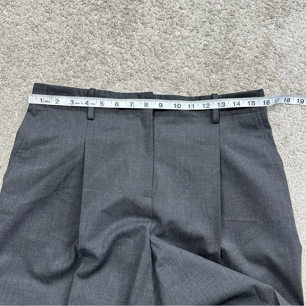 Lafayette 148 New York Virgin Wool Straight Leg Dress Pants Slacks in Gray 8 - Image 12