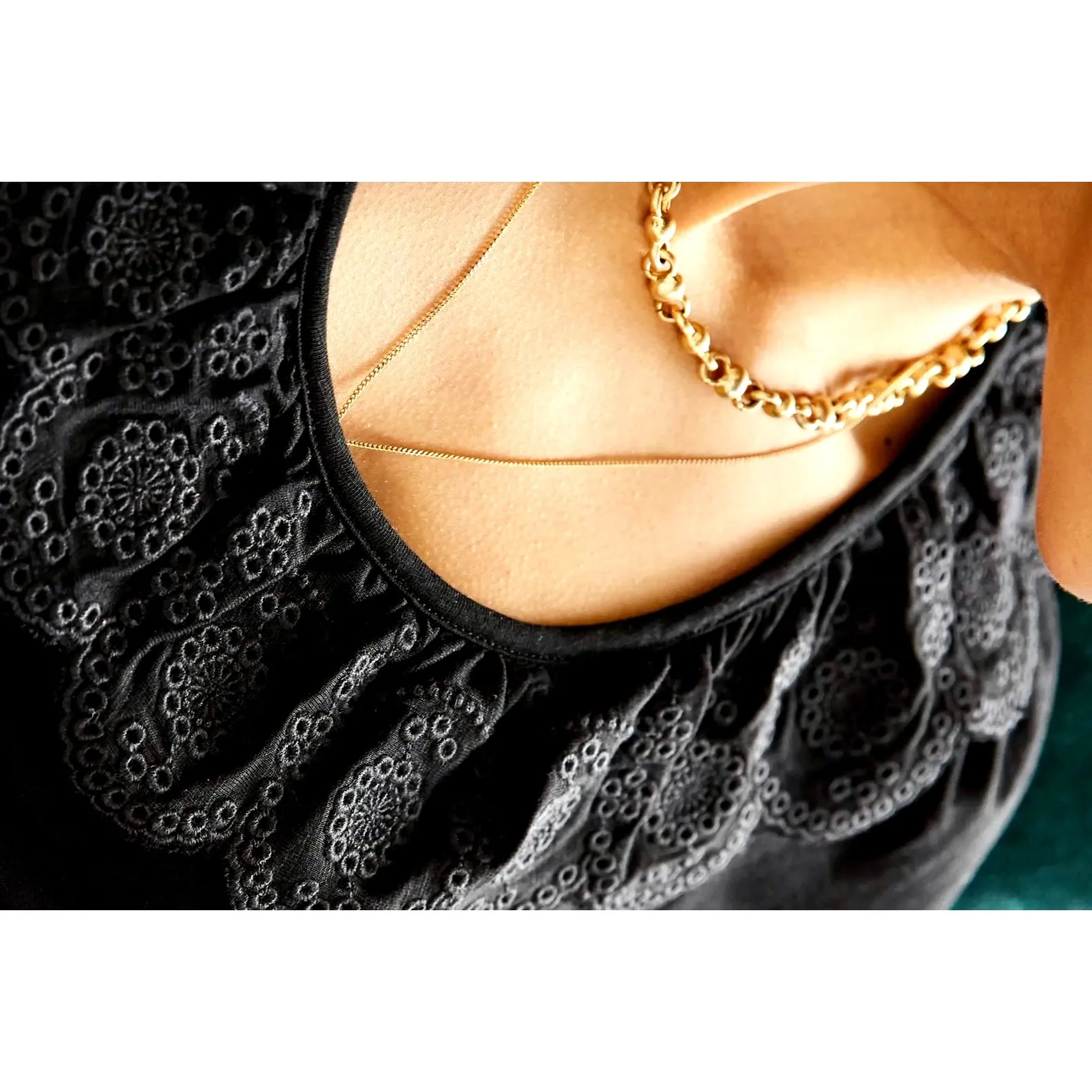 Boden Lace Detail Tie Waist Maxi Dress Black size 6 - Image 2