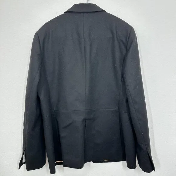 Piazza Sempione Women's Size 14 Black Fitted Wool Blend Blazer Jacket‎ Career - Image 2