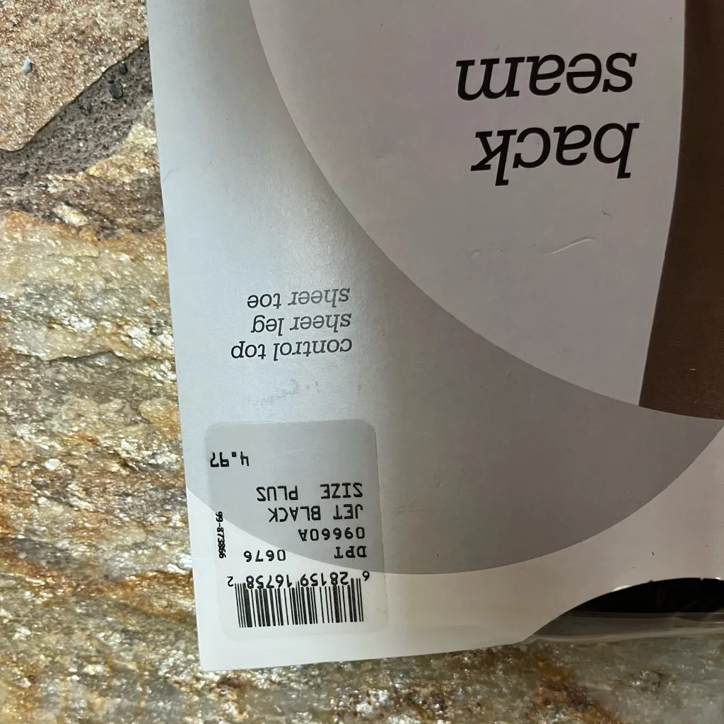 Nordstrom Rack Vintage Back Seam Tights black plus size - Image 2