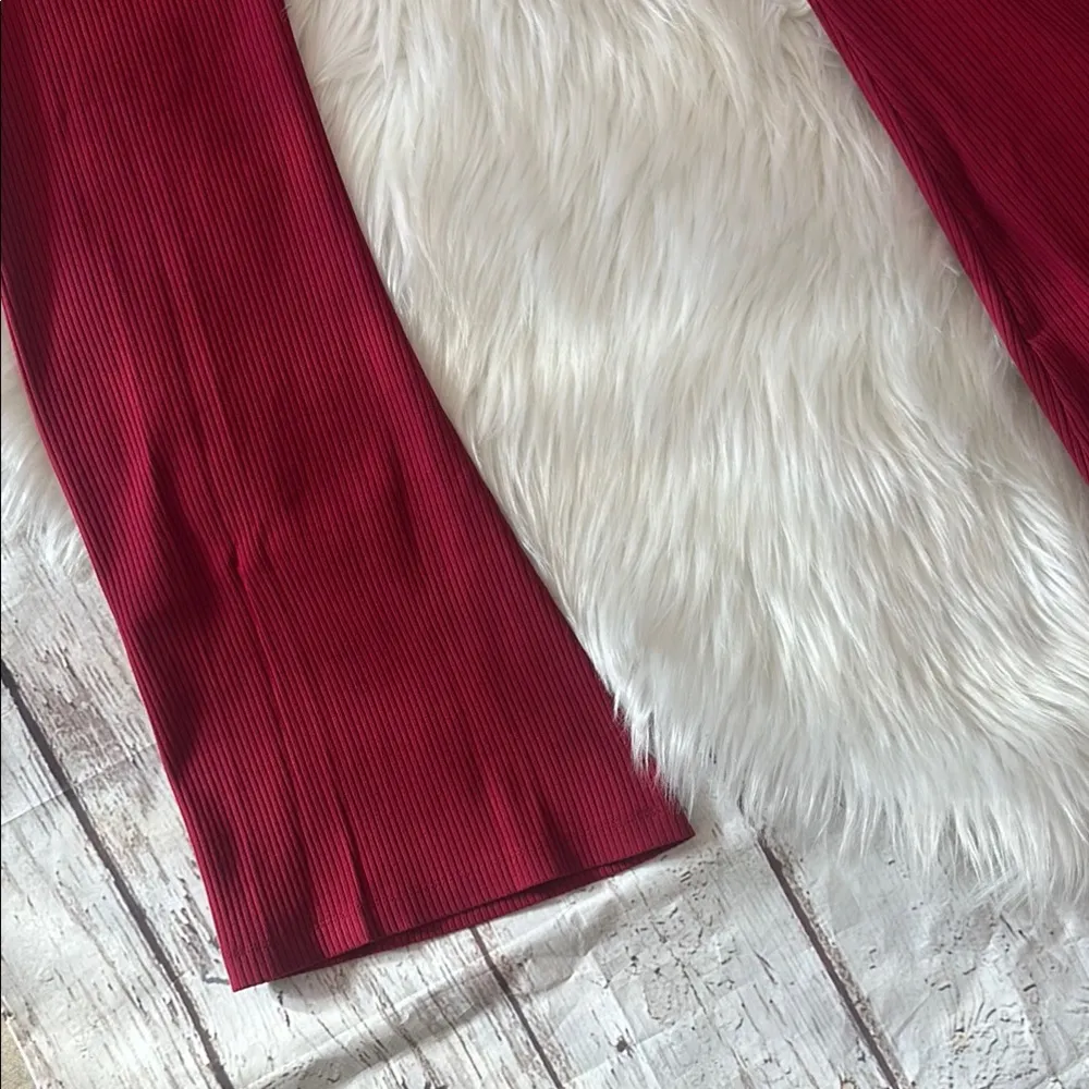 PINK Victoria’s Secret High Rise Stretch Cotton Ribbed Flare Leggings Medium - Image 4