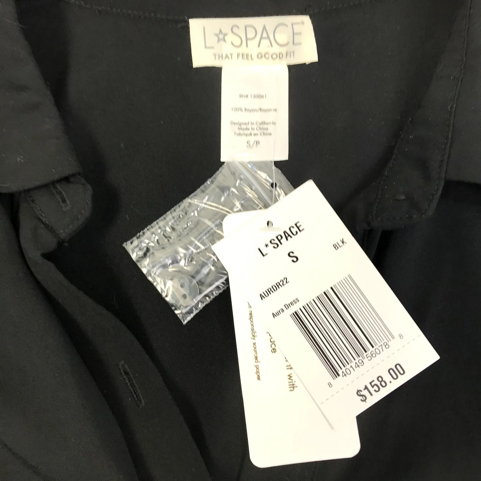 L*SPACE Aura Mini Dress Women S Black Swirl Whimsygoth Boho Holiday Party NWT - Image 10