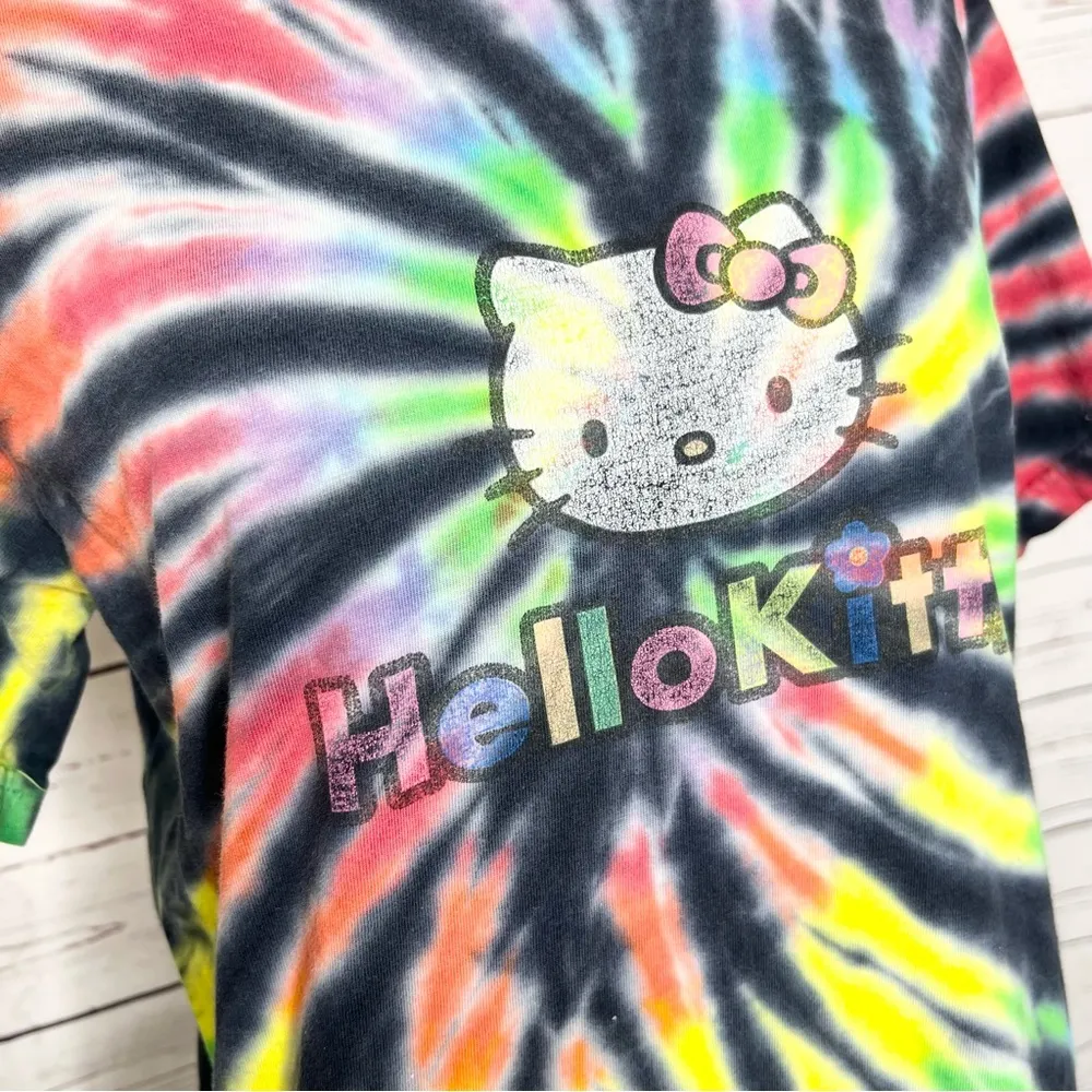 Hello Kitty Rainbow Spiral Tie Dye T-Shirt Size Small - Image 8