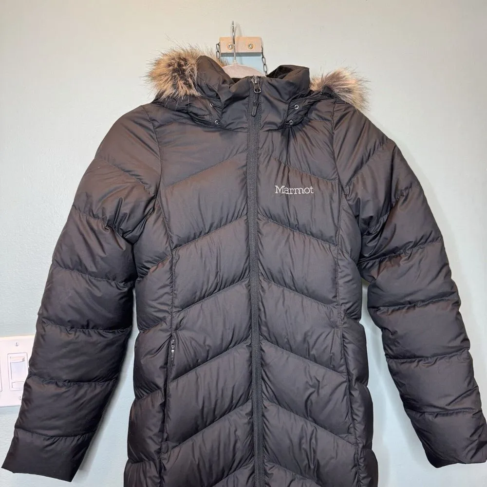 Marmot Montreaux Down Puffer Coat - Women's, XS, Black With Hood 700 Fill NWT - Image 3