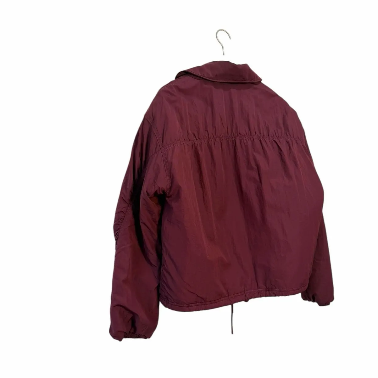 Free People FP Movement Off The Bleachers Coaches Jacket Women’s Small – Plum - Image 6