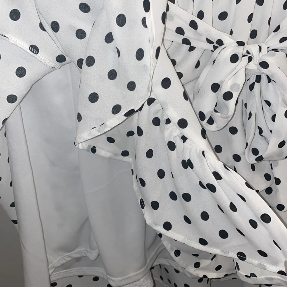 NWT White Birch Polka-Dots Wrap Mini Skirt Women Small Retro Classic Ruffles Bow - Image 6