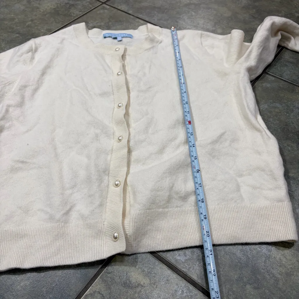 Hill House Home Audrey 100% Merino Wool Crème Cardigan Tank Set Sz L Old Money - Image 9