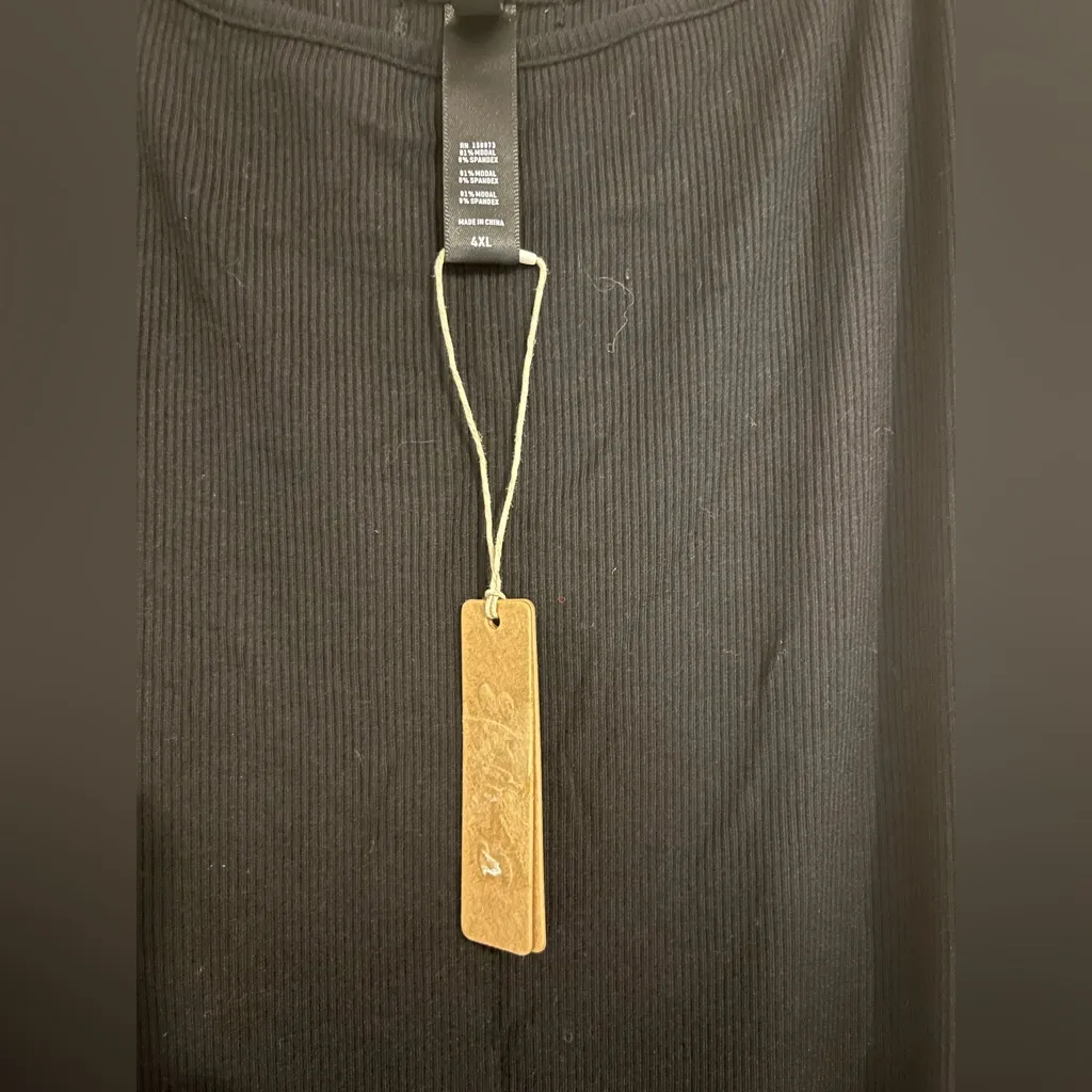 NWT SKIMS black ribbed Soft Lounge Long Slip Dress size 4XL - Image 5