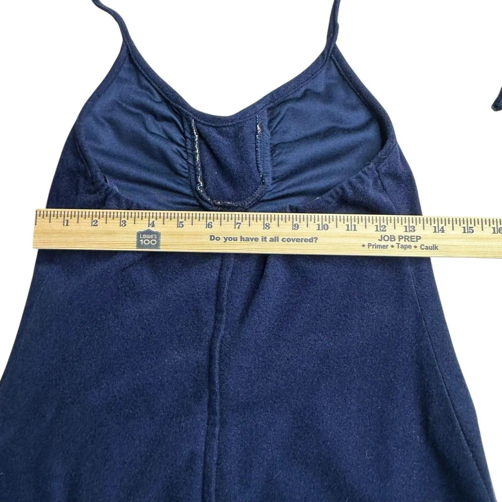 Vtg Blue Dress W/ Shrug 70s 80s Maxi Lace Bell Sleeve Halter Boho Hippie Regency Size 8 - Image 12