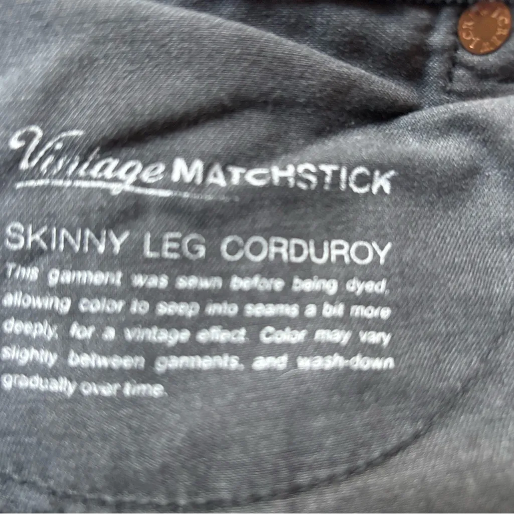 J. Crew Womens Vintage Match Stick  Size 33R Charcoal Relaxed Corduroy Jeans - Image 4