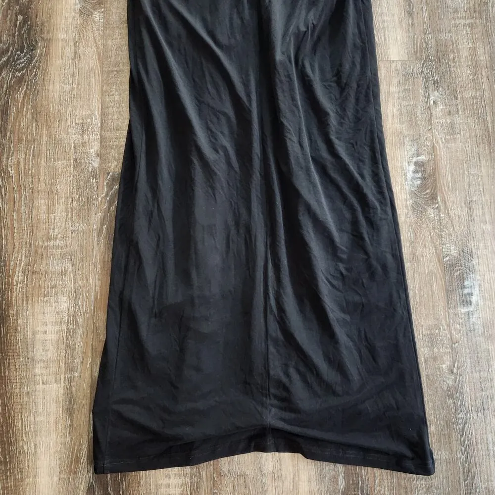 Retrofete Black Strapless Maxi Dress XS? Braided Hems Sample Thigh High Slit - Image 8