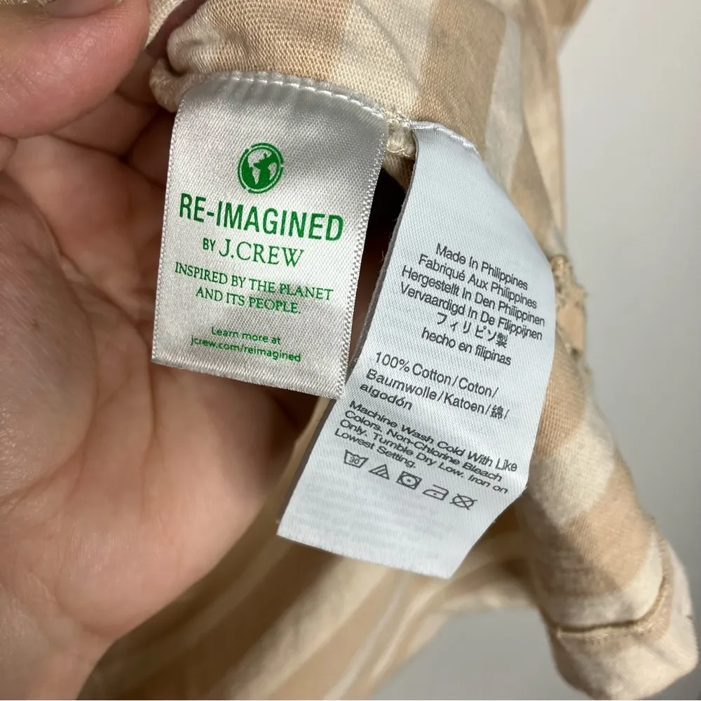 J. Crew tan striped top long sleeve boat neck size XS - Image 8