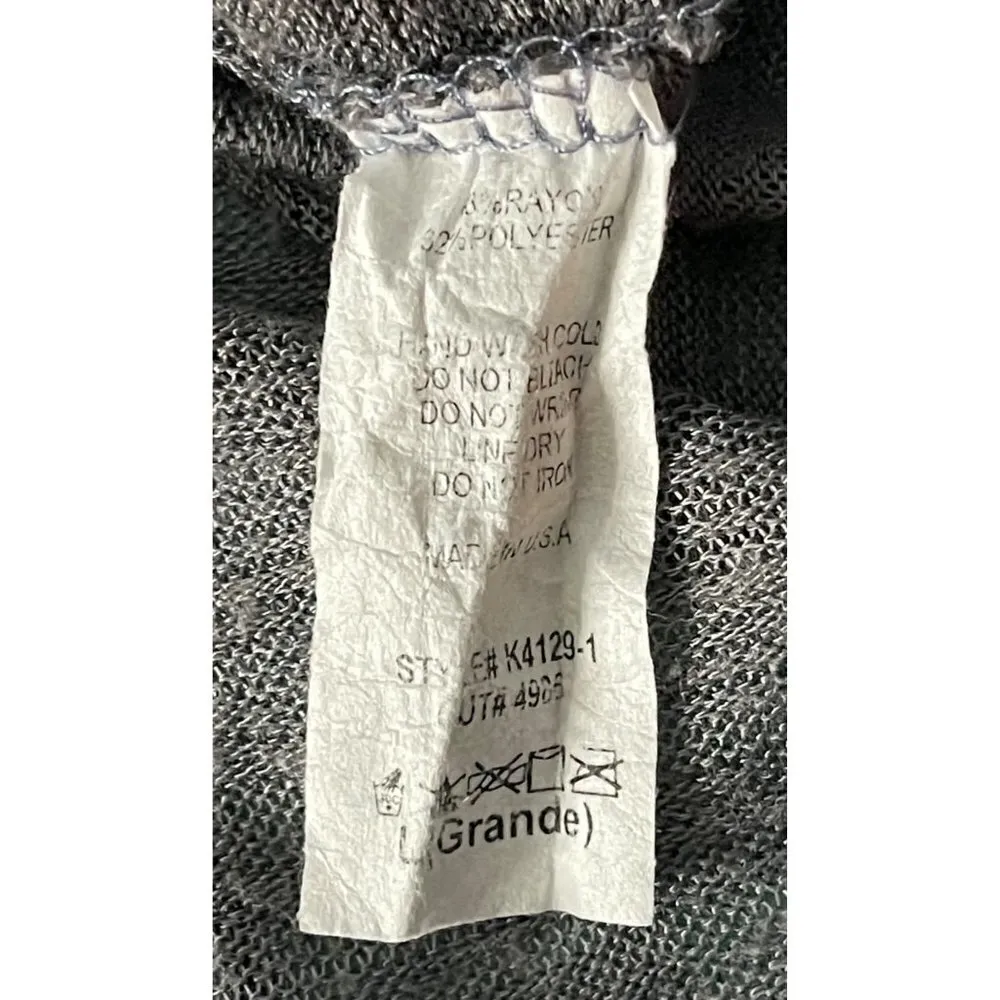 Ginger G Gray High/Low Tunic Shirt Size Large - Image 5