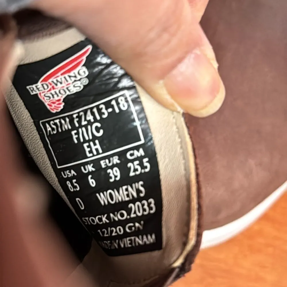 Red Wing 2033 Womens Brown Leather Low Top Safety Toe Work Shoes Loafers Sz 8.5 Brown - Image 10