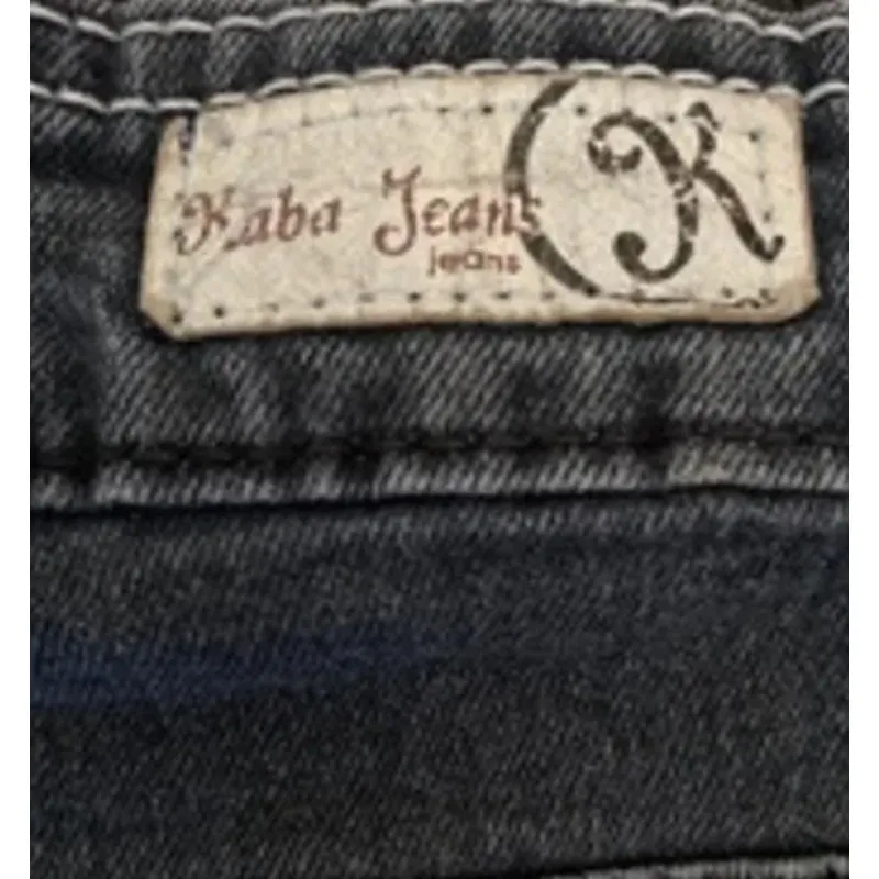 Y2K Butterfly Embroidered Dark Wash Stretch Jeans Kaba Jeans Size 18 Blue - Image 3