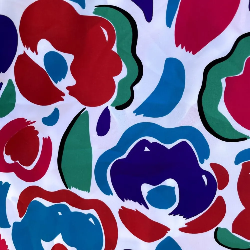 Vintage New Old Stock Mod Print Midi Skirt 14 Lloyd Williams I. Magnin Red - Image 3