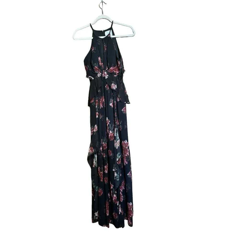 ERIN By Erin Fetherston Maxi Dress 2 Multicolor Floral Tiered Ruffle Olivia Gown - Image 2