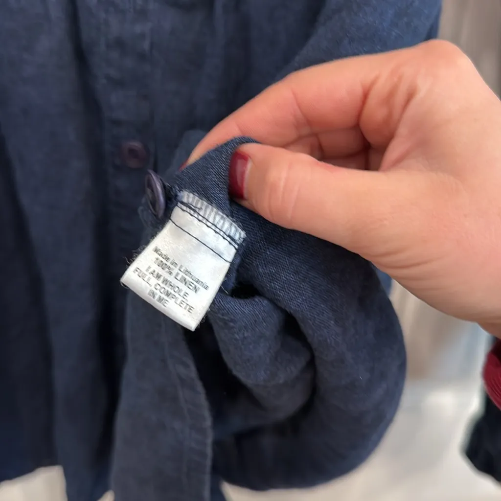 Flax long sleeve linen button down blouse - Image 6