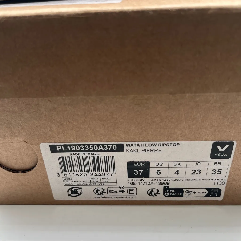 NWB VEJA WATA II LOW RIPSTOP KAKI PIERRE size 6 women shoes - Image 2