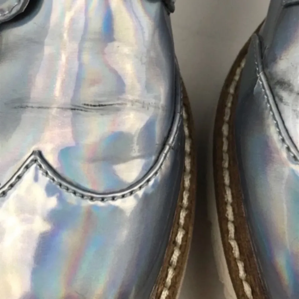 ASOS Womens US Size 5 Metallic Silver Lace Up Oxfords Shoes - Image 2