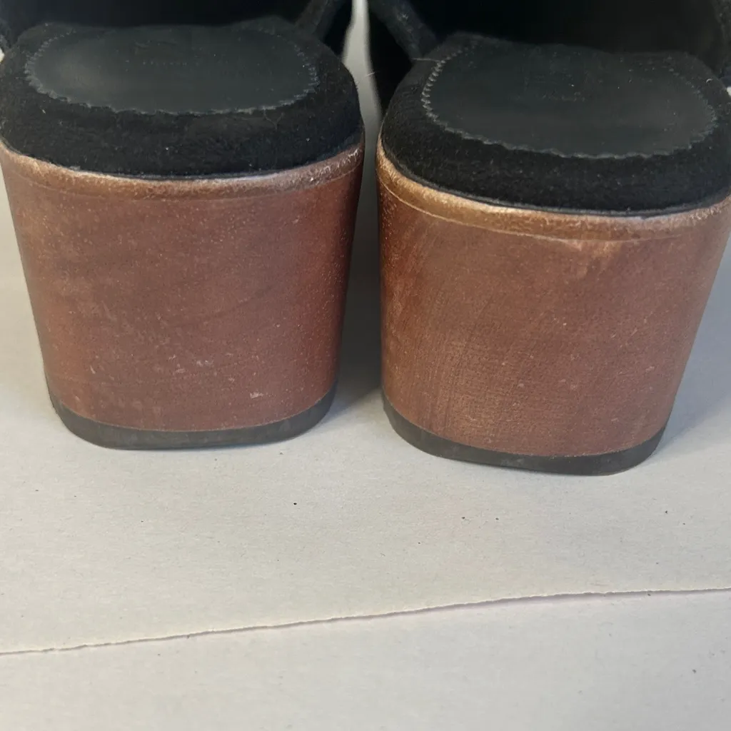 Toms Black Suede Mules women size 9 - Image 7