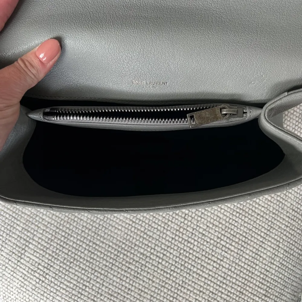 Saint Laurent YSL Medium College Chain Bag in Stone Gray - Image 5