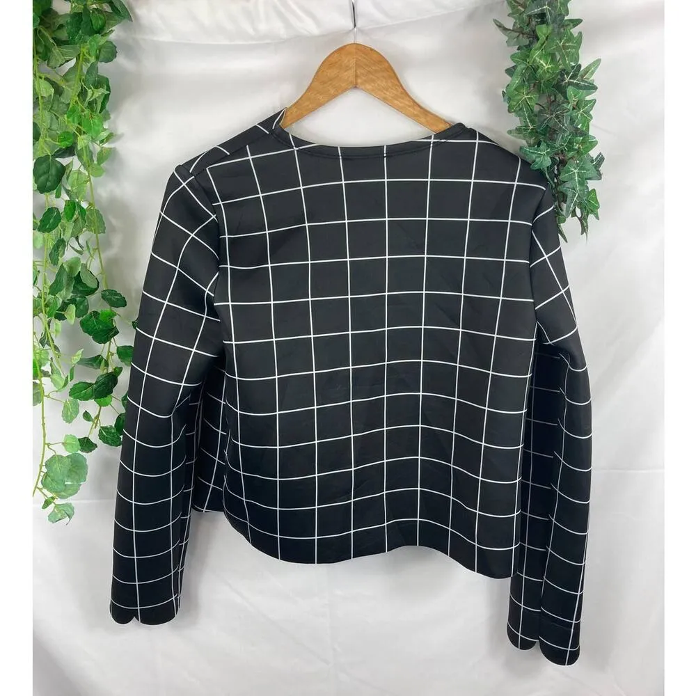 shein scallop front grid print blazer - Image 5