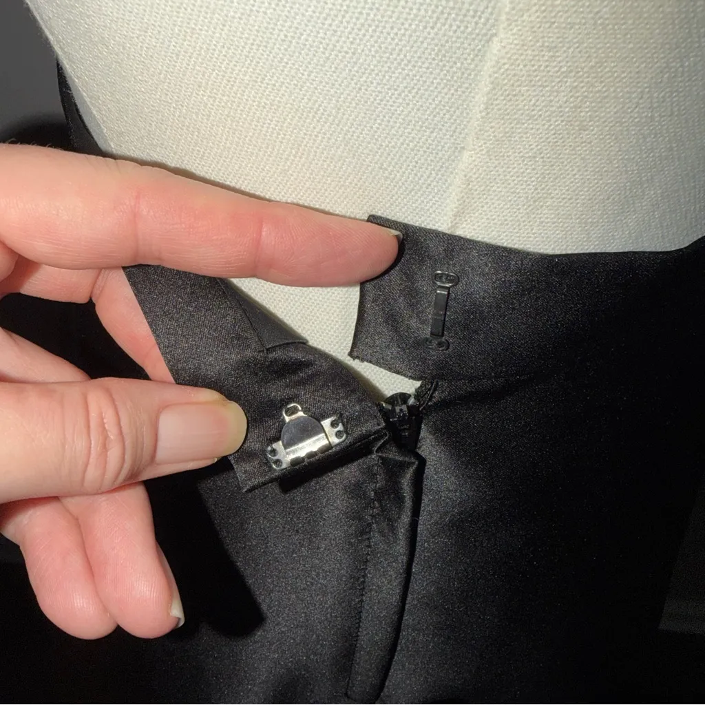 Tadashi Collection Skirt Maxi Floor Length Satin Party Formal Event Prom Black - Image 7