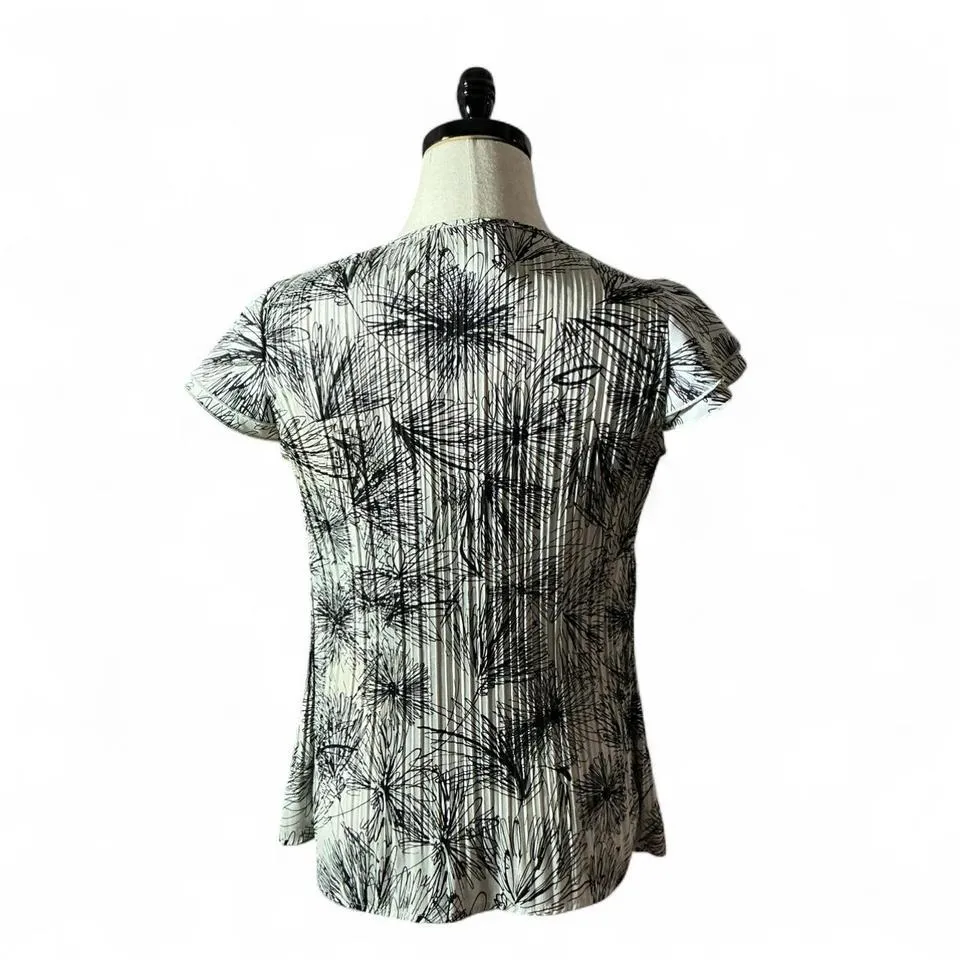 Fred Davia Y2K Black White Graphic Pleated Kimono Top Women S C Stretch - Image 3