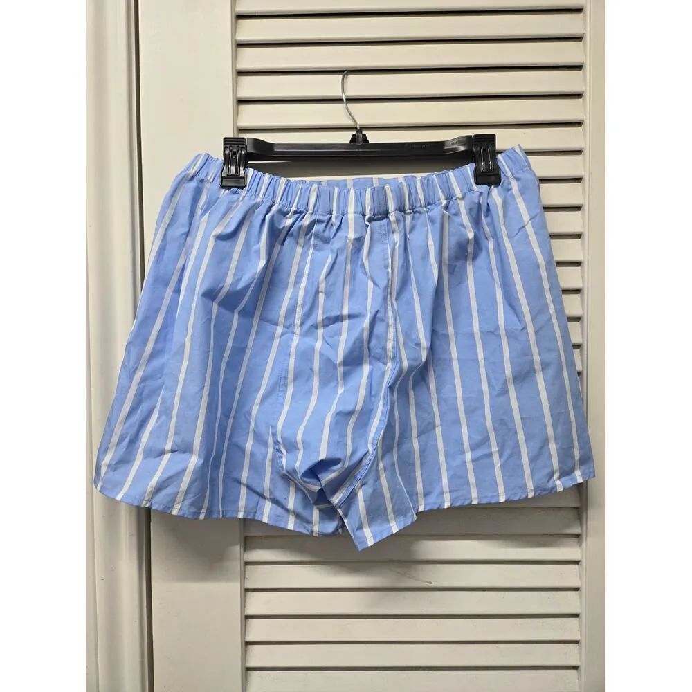 Boyfriend Boxer Stripped Blue Shorts Size L - Image 2