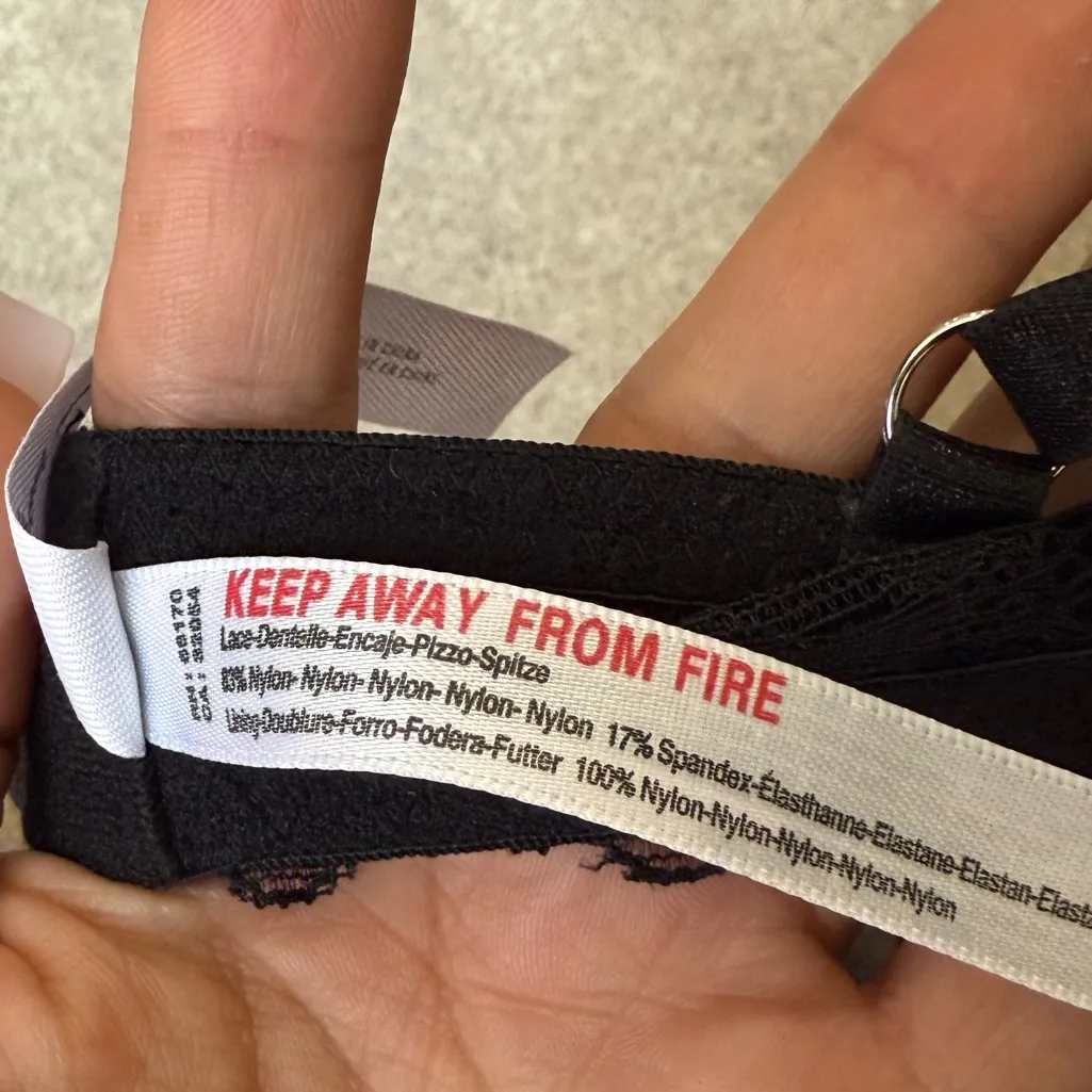 UO Out From Under Black Full Lace Unlined Balconette Bra Size 34 B - Image 5