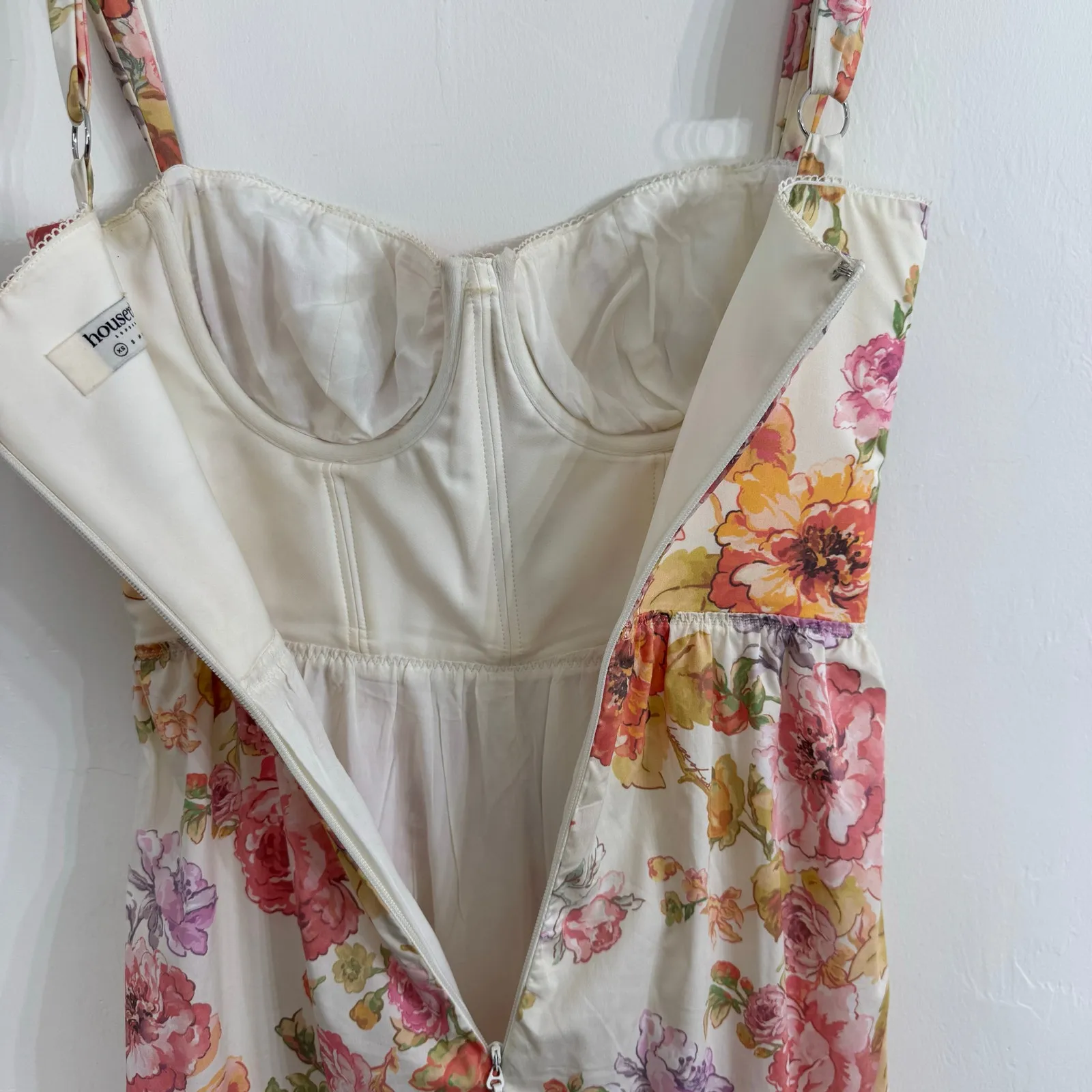 HOUSE OF CB Elia Floral Stretch Cotton Blend Corset Sundress Size XS A/C Cup - Image 11