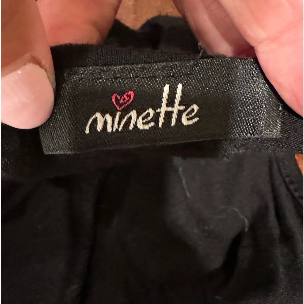 Minette black maxi long tube dress super stretchy front graphic print heart Size L - Image 6