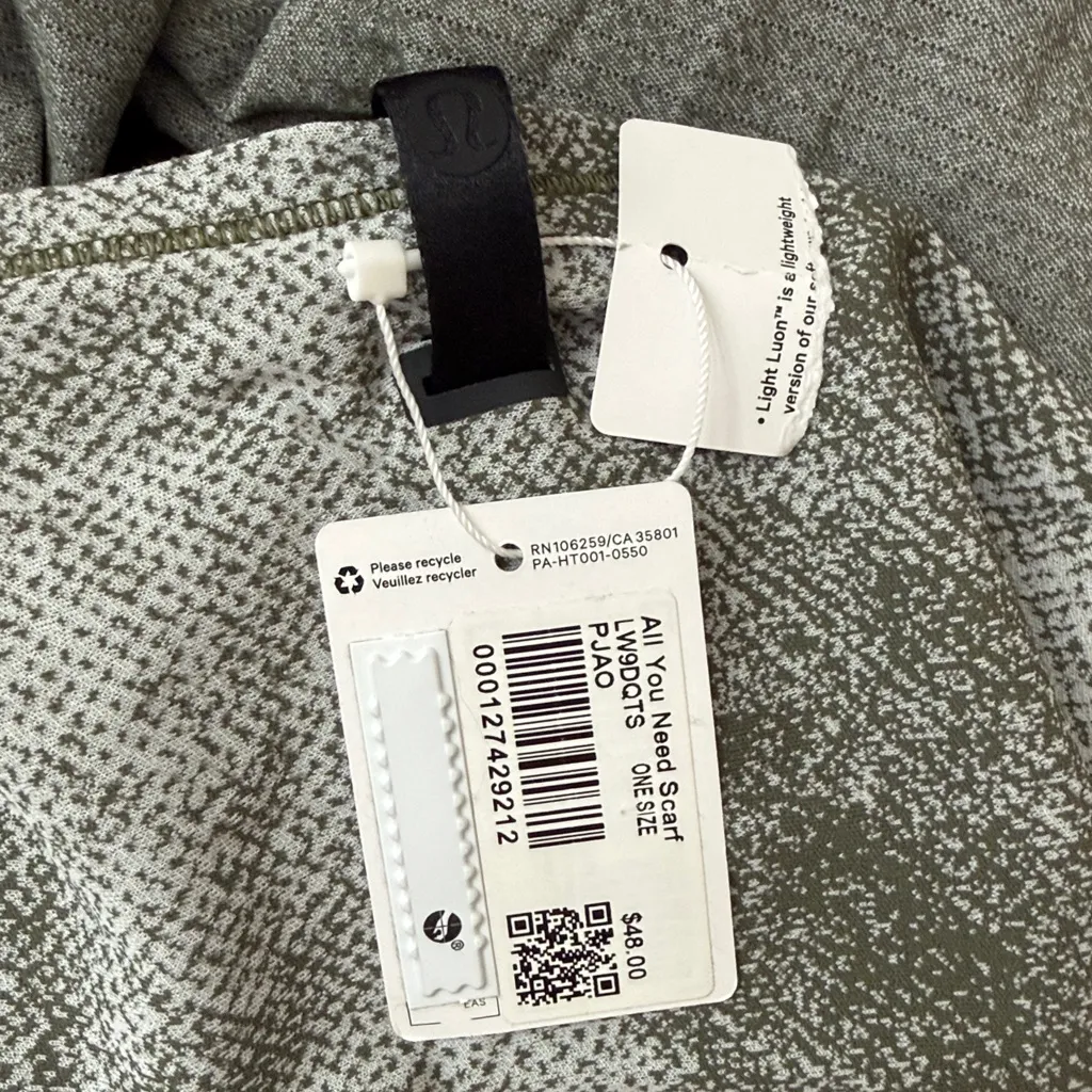 Lululemon NWT -  - All You Need Scarf - Pixel Jacquard Alpine White Medium Olive - Image 5