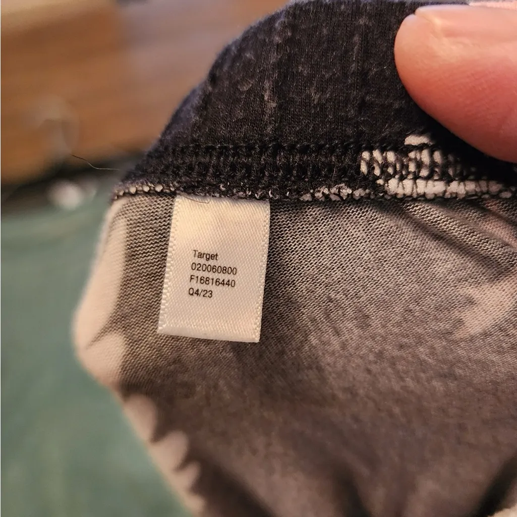 Black crane pattern wide leg pajama pants size womens small - Image 3