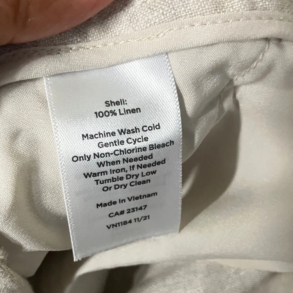 Talbot ivory 100% linen straight leg pants size 16 - Image 8